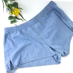 NWOT Madewell Poll on Side Tie Chambray Shorts